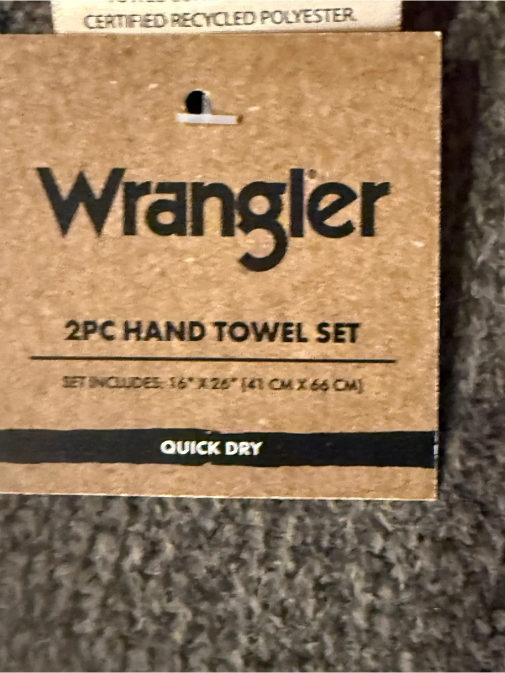Wrangler 2 piece Hand Towel Set Green NWT
